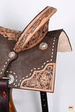 Hilason Western Horse Flex Tree Barrel Trail In American Leather Saddle Brown