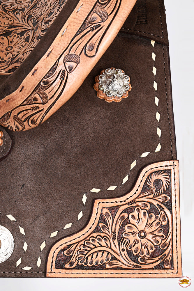 HILASON Western Horse Flex Tree Barrel Trail in American Leather Saddle Brown | for Horses