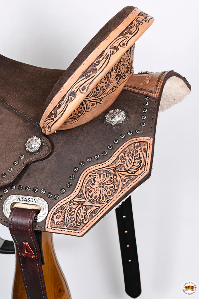 HILASON Western Horse Flex Tree Barrel Trail in American Leather Saddle Brown | for Horses