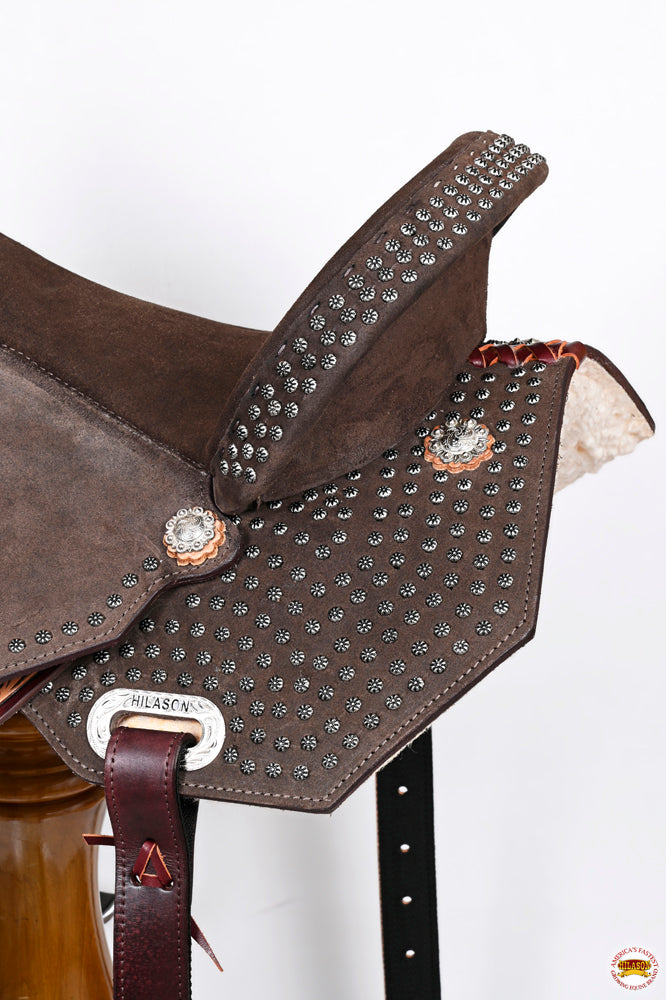 HILASON Western Horse Flex Tree Barrel Trail in American Leather Saddle Brown | for Horses