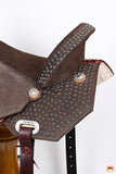 Hilason Western Horse Flex Tree Barrel Trail In American Leather Saddle Brown