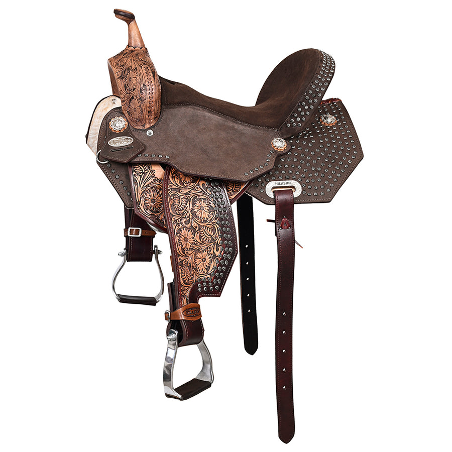 Hilason Western Horse Flex Tree Barrel Trail In American Leather Saddle Brown - Uhorse