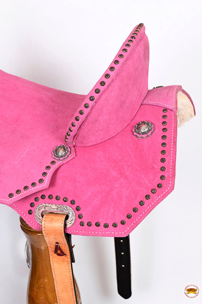 HILASON Western Horse Flex Tree Barrel Trail in Leather Saddle Pink | for Horses