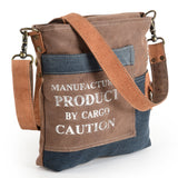 OHLAY MESSENGER Upcycled Canvas 100% Cotton Demin  Genuine Leather women bag western handbag purse