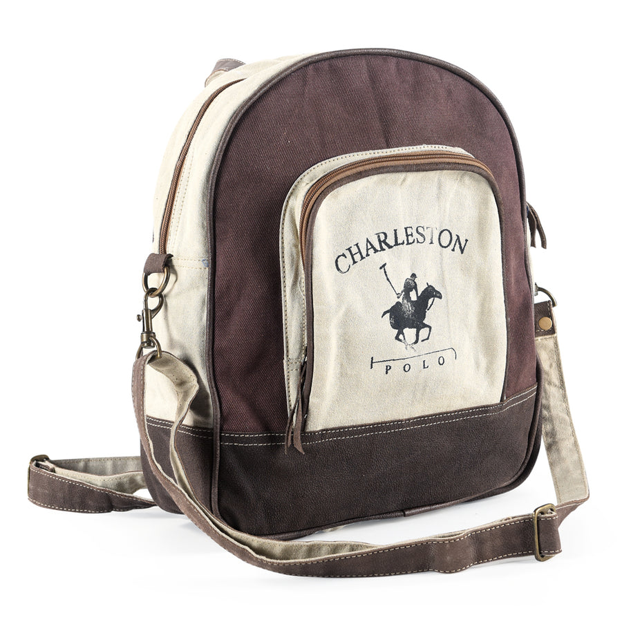 OHLAY KB538 Backpack Upcycled Canvas Genuine Leather women bag western by Hilason – Cowboy and equestrian accessories