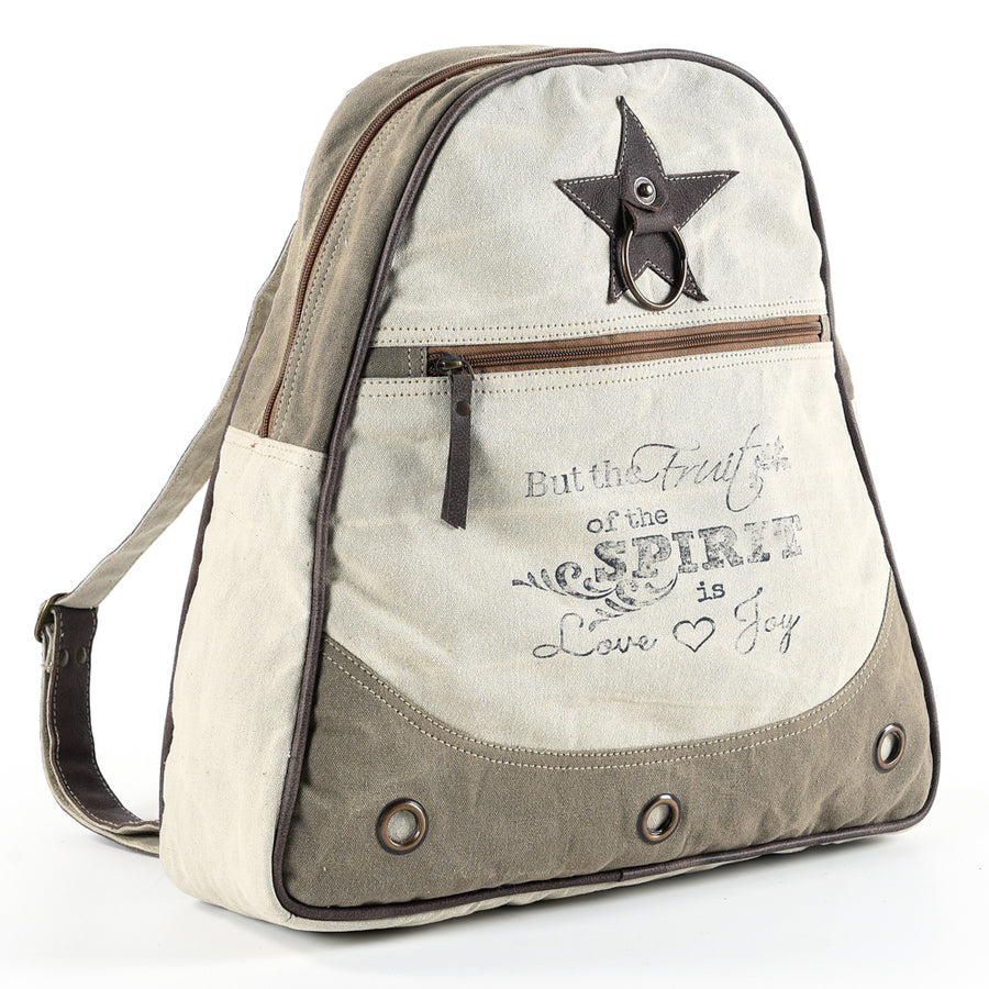 OHLAY KB541 Backpack Upcycled Canvas Genuine Leather women bag western by Hilason – Cowboy and equestrian accessories
