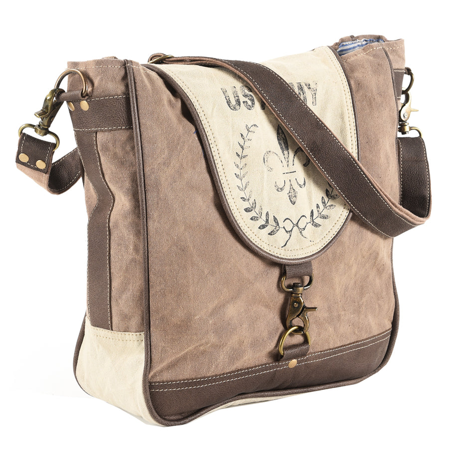 OHLAY Messenger Upcycled Canvas Genuine Leather women bag western by Hilason – Cowboy and equestrian accessories