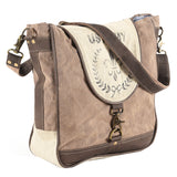 OHLAY MESSENGER Upcycled Canvas  Genuine Leather women bag western handbag purse