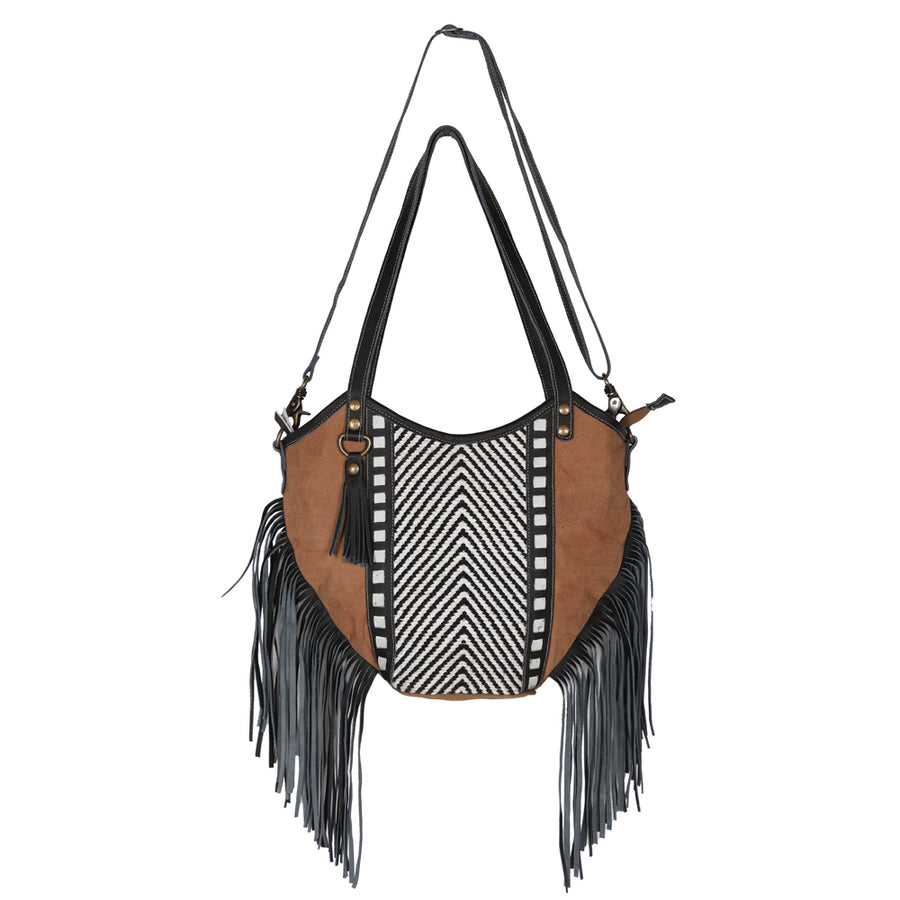 OHLAY KB583 TOTE Upcycled Wool Canvas Genuine Leather women bag by Hilason – Cowboy and equestrian accessories