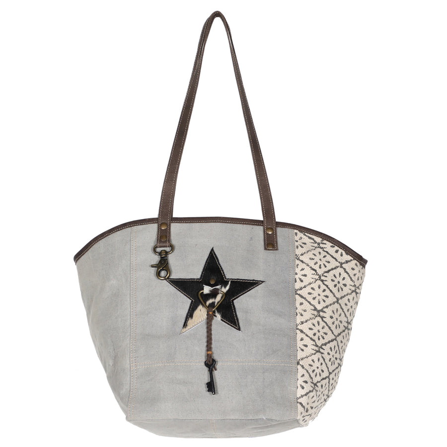 OHLAY KB585 TOTE Upcycled Wool Canvas Hair-on Genuine Leather women by Hilason – Cowboy and equestrian accessories