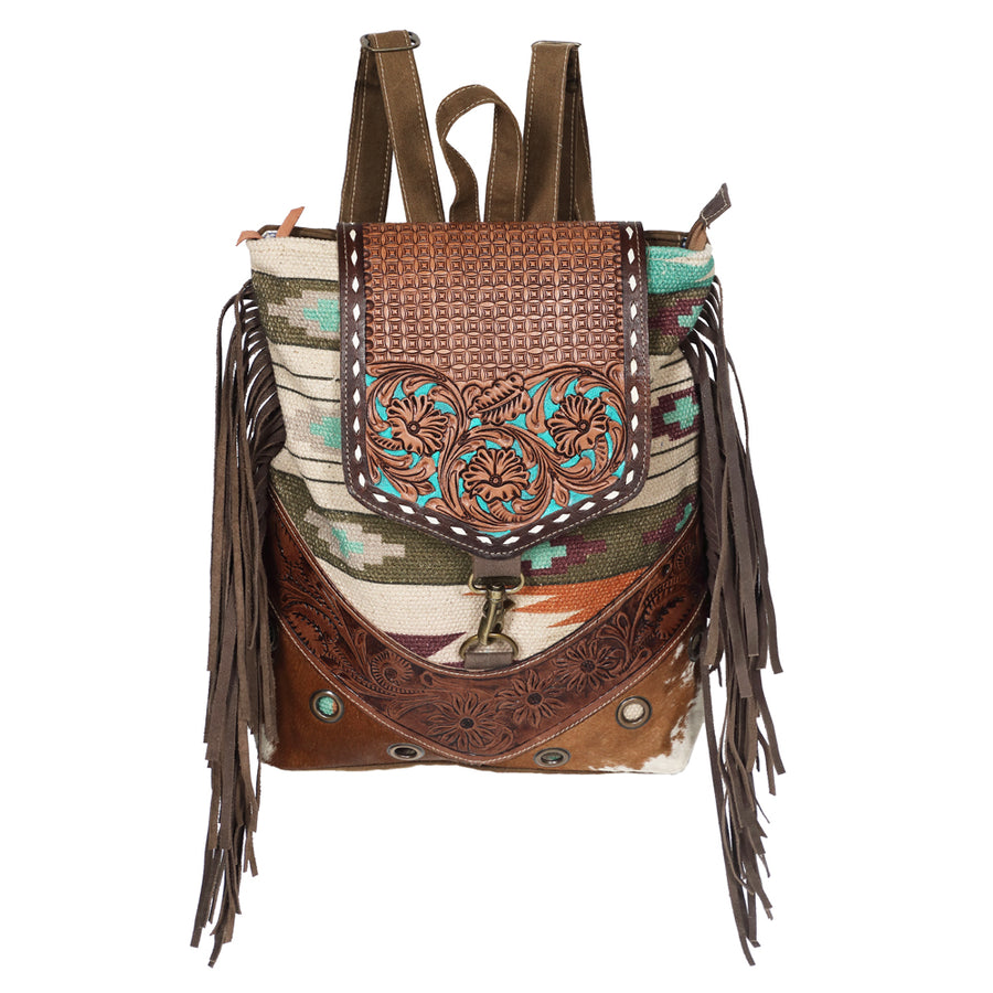 OHLAY KB602 Cross Body Hand Tooled Upcycled Wool Upcycled Canvas by Hilason – Cowboy and equestrian accessories