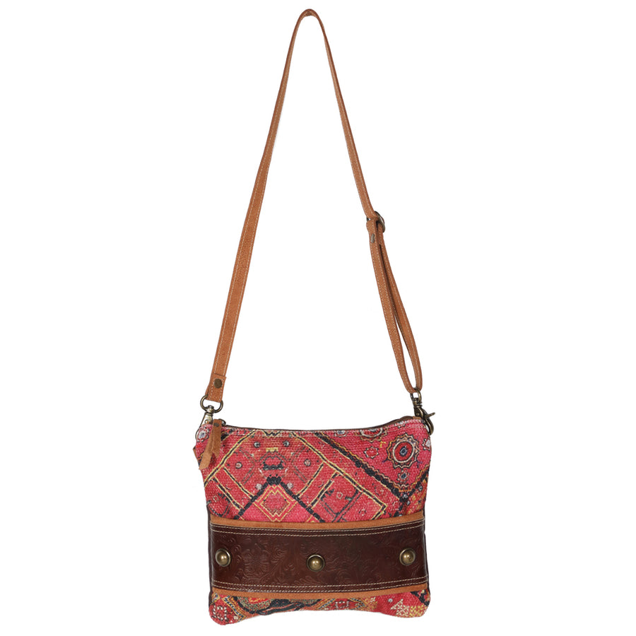 OHLAY KB646 Cross Body Upcycled Wool Upcycled Canvas Embossed Genuine by Hilason – Cowboy and equestrian accessories