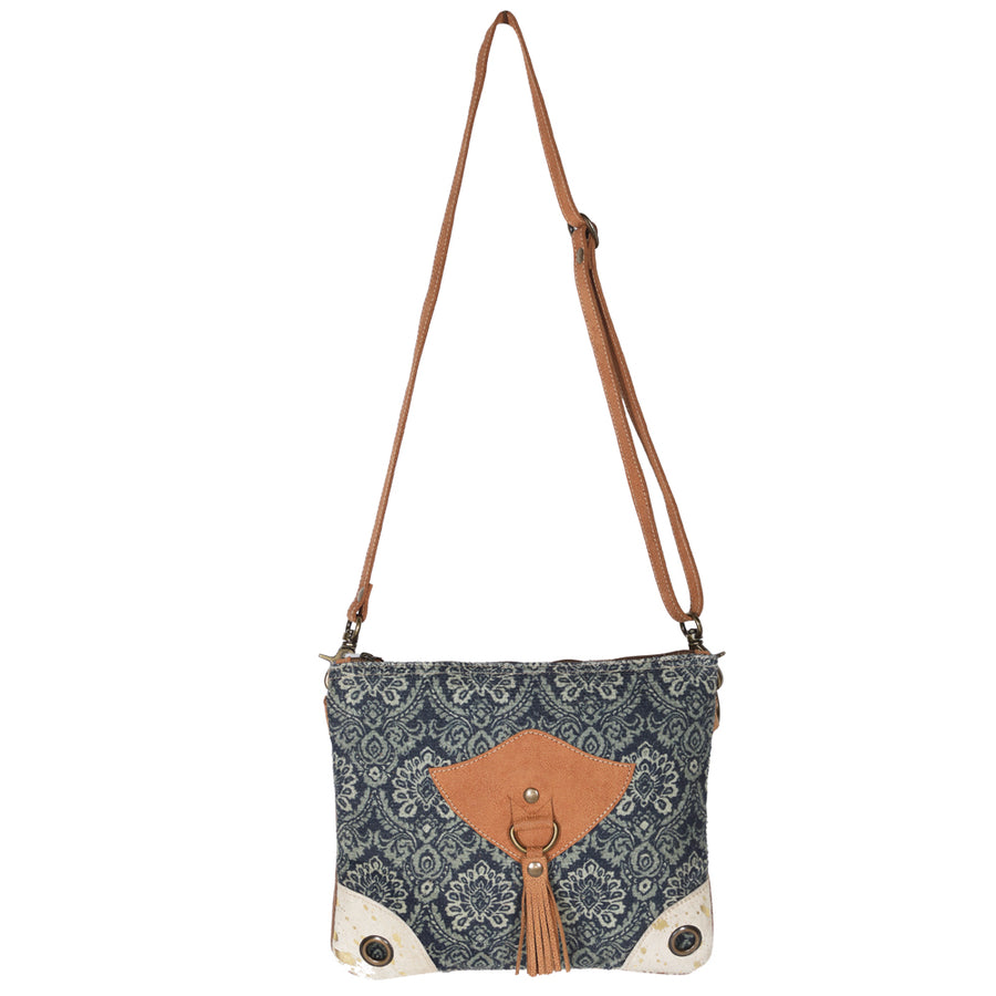 OHLAY KB653 Cross Body Upcycled Canvas Hair-On Genuine Leather women by Hilason – Cowboy and equestrian accessories