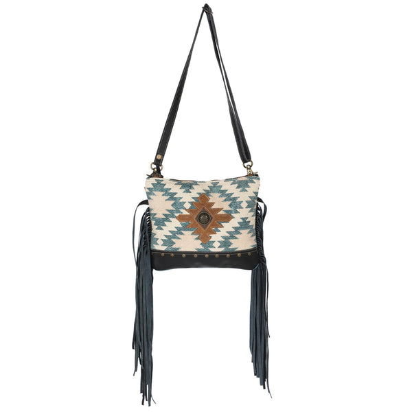 OHLAY KB655 Cross Body Upcycled Wool Upcycled Canvas Embossed Genuine by Hilason – Cowboy and equestrian accessories