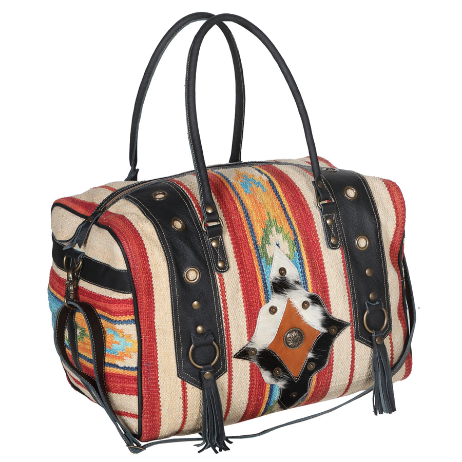OHLAY KB657 DUFFEL Upcycled Wool Hair-on Genuine Leather women bag by Hilason – Cowboy and equestrian accessories