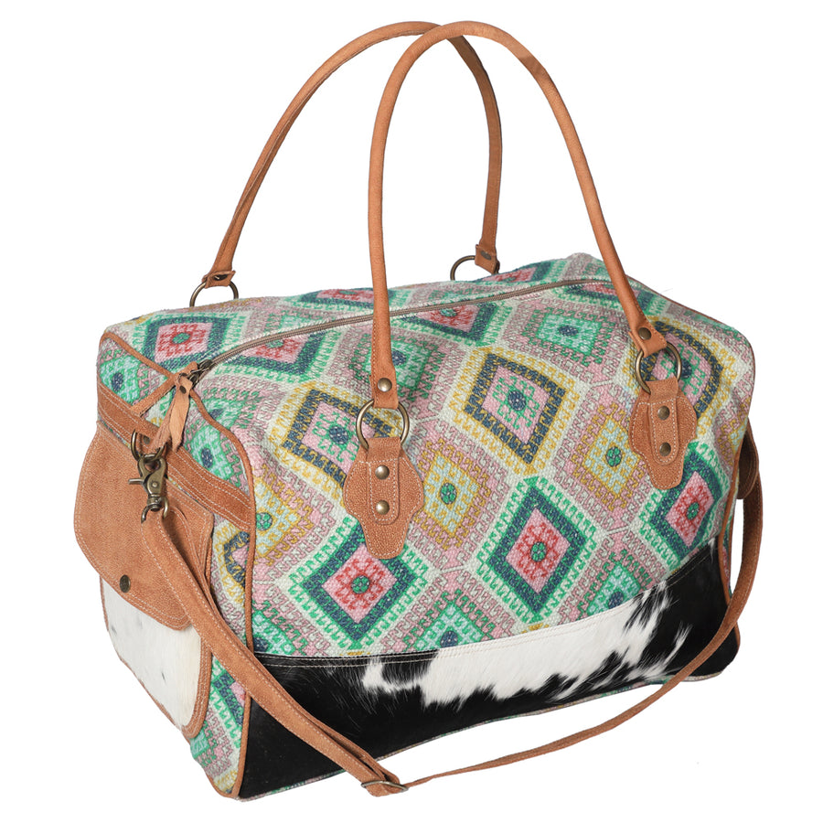 OHLAY KB658 DUFFEL Upcycled Wool Hair-on Genuine Leather women bag by Hilason – Cowboy and equestrian accessories