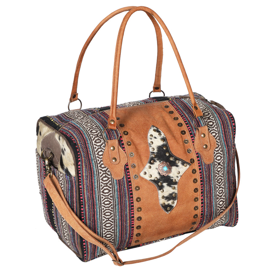 OHLAY KB659 DUFFEL Upcycled Wool Hair-on Genuine Leather women bag by Hilason – Cowboy and equestrian accessories