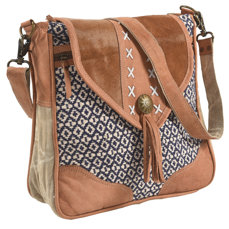 OHLAY KB665 Cross Body Upcycled Wool Upcycled Canvas Hair-On Genuine by Hilason – Cowboy and equestrian accessories