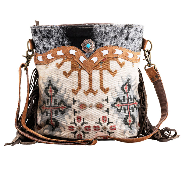 OHLAY KB666 Cross Body Upcycled Wool Upcycled Canvas Hair-On Genuine by Hilason – Cowboy and equestrian accessories