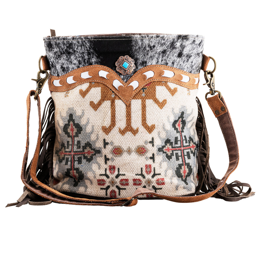 OHLAY KB666 Cross Body Upcycled Wool Upcycled Canvas Hair-On Genuine by Hilason – Cowboy and equestrian accessories