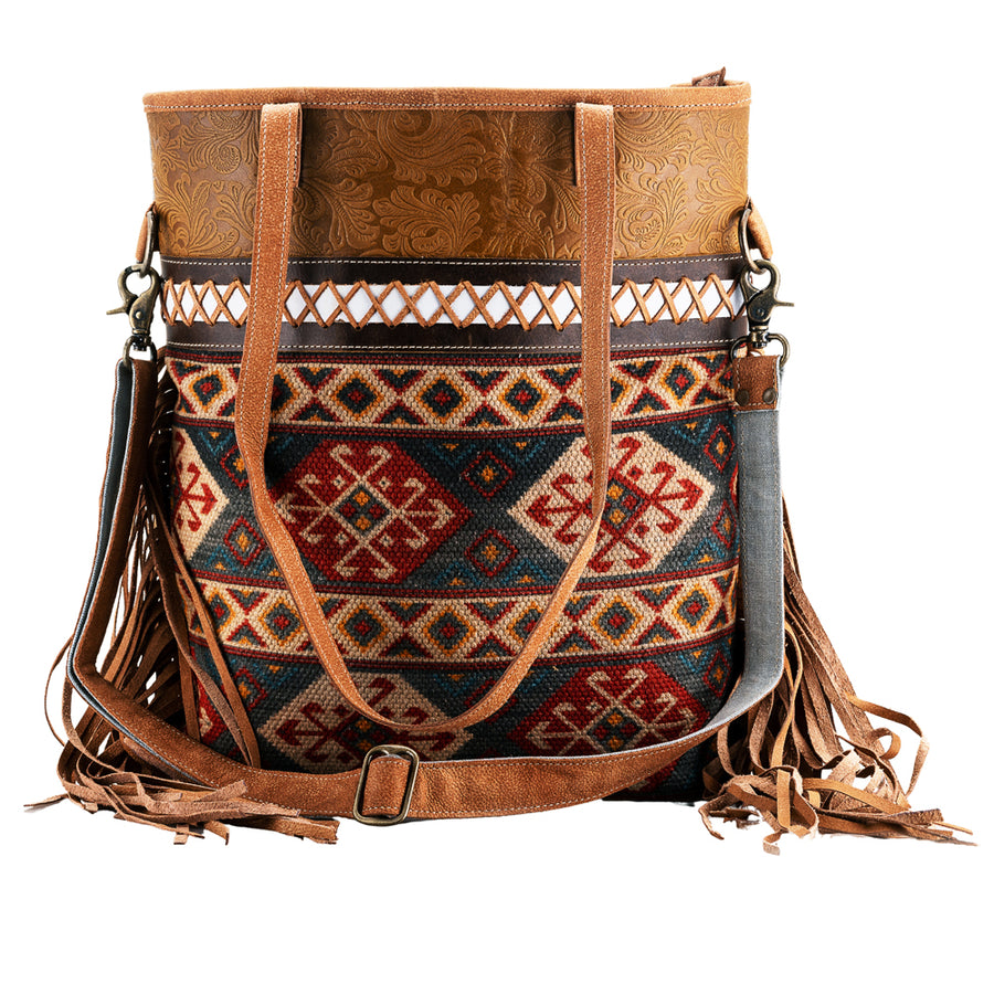OHLAY KB669 Cross Body Upcycled Wool Upcycled Canvas Embossed Genuine by Hilason – Cowboy and equestrian accessories