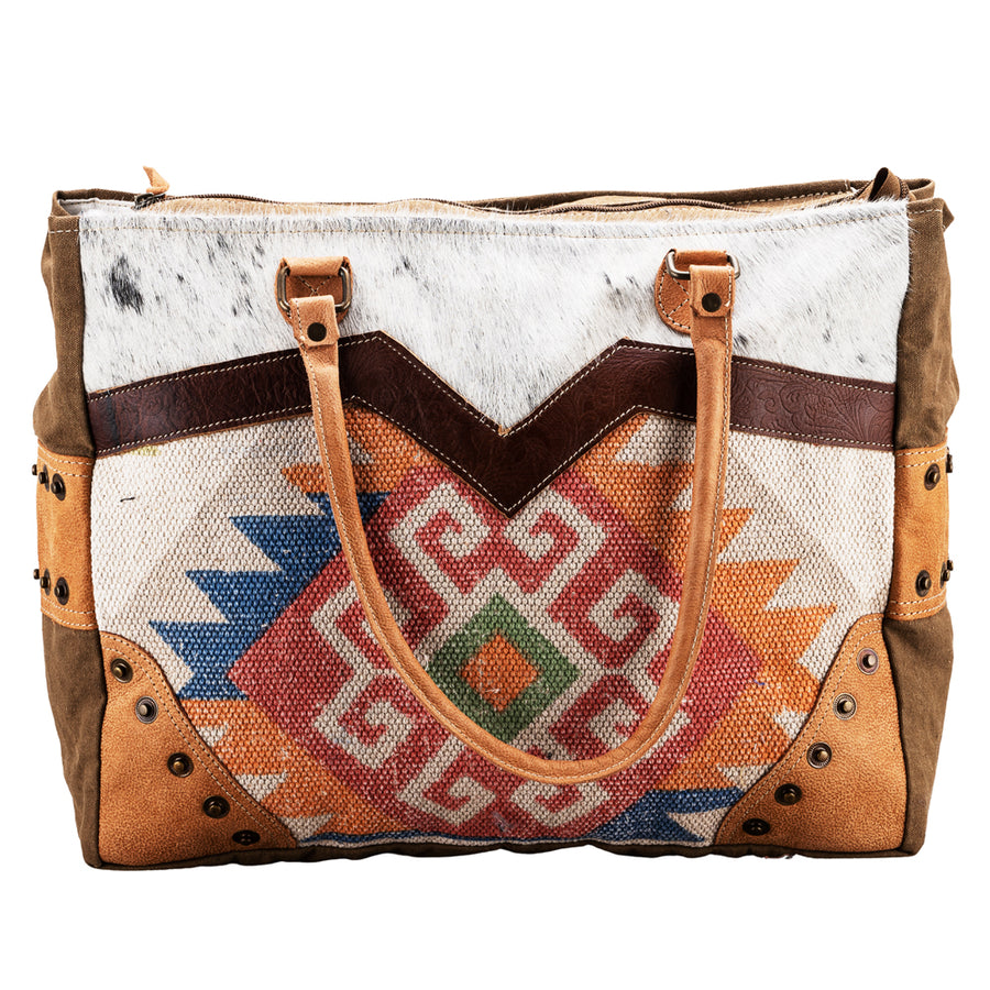 OHLAY WEEKENDER Upcycled Wool Upcycled Canvas Embossed Hair-on Genuine by Hilason – Cowboy and equestrian accessories