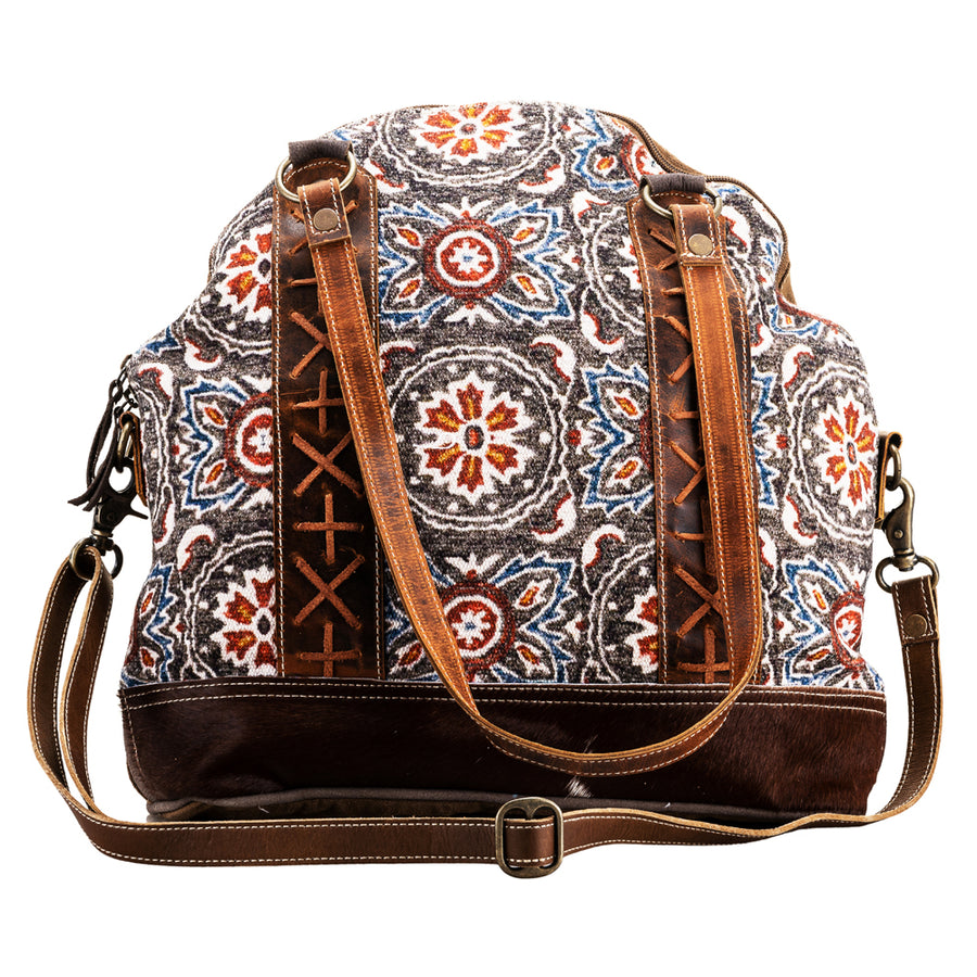 OHLAY KB675 Cross Body Upcycled Canvas Hair-On Genuine Leather women by Hilason – Cowboy and equestrian accessories