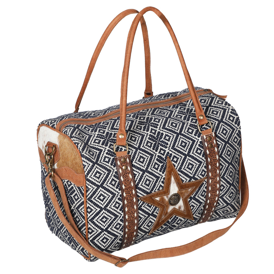 OHLAY KB689 DUFFEL Hand Tooled Upcycled Wool Embossed Hair-on Genuine by Hilason – Cowboy and equestrian accessories