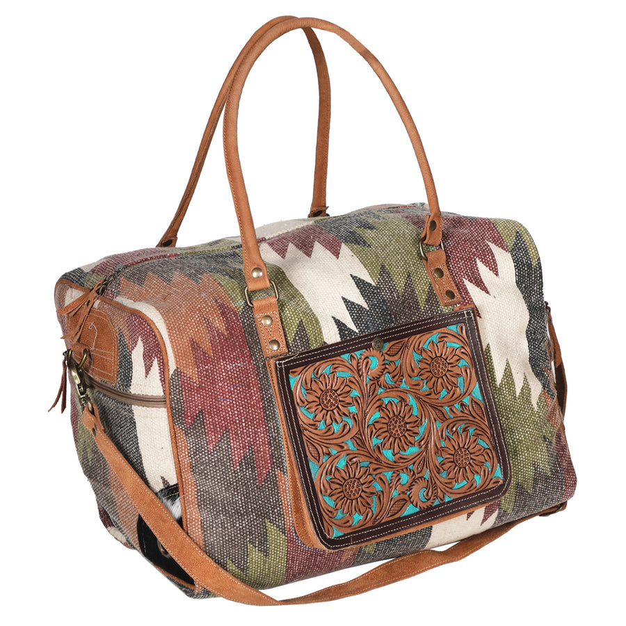 OHLAY KB690 DUFFEL Hand Tooled Upcycled Wool Hair-on Genuine Leather by Hilason – Cowboy and equestrian accessories