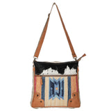 OHLAY KB692 Cross Body Upcycled Wool Upcycled Canvas Hair-On Genuine Leather women bag western handbag purse