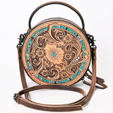 American Darling Canteen Hand Tooled Genuine Leather Women Bag W.