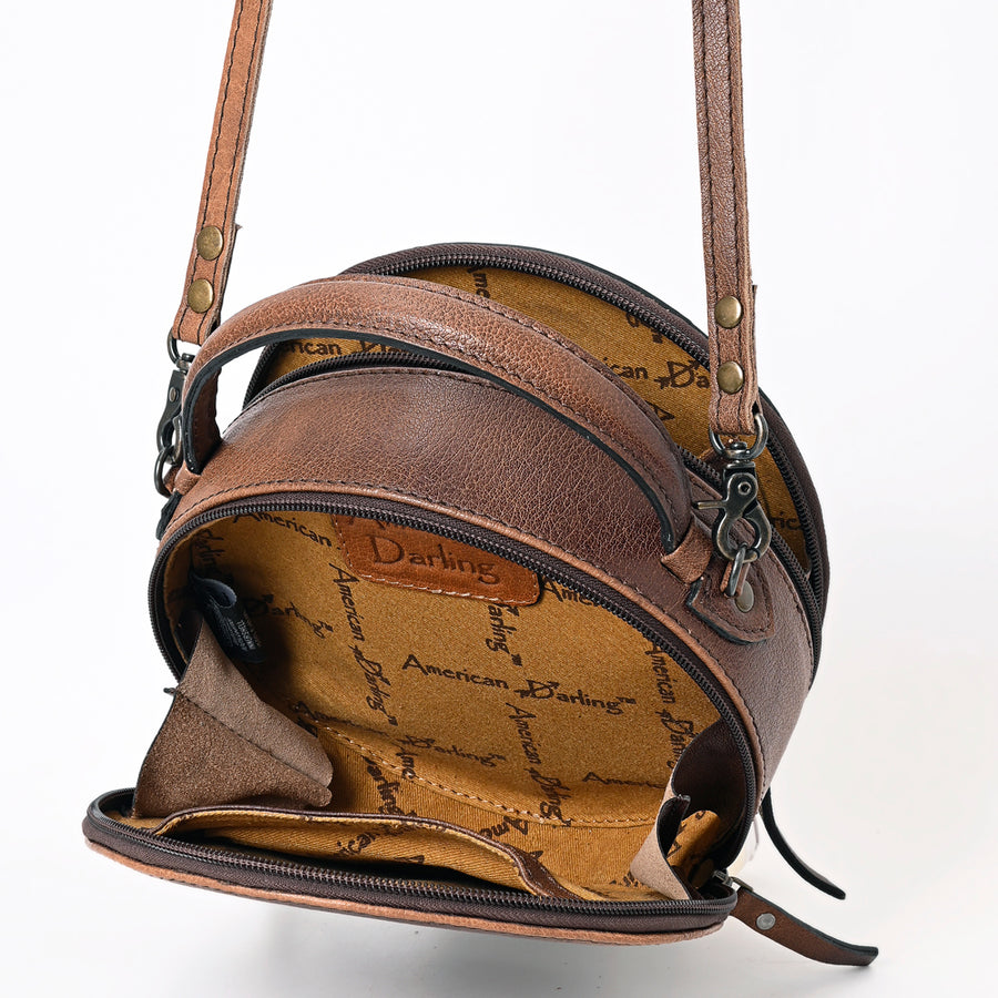 American Darling Canteen Bag Hand Tooled Genuine Leather Western Women | Handbag Purse Travel Clutch