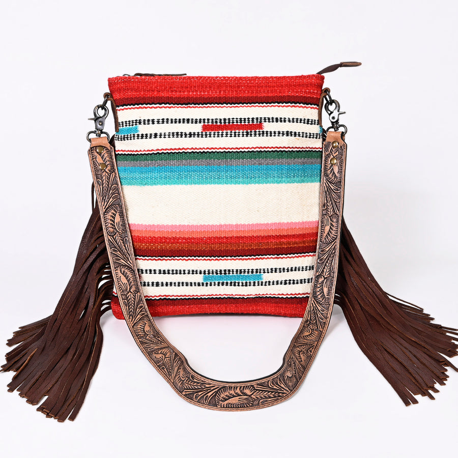 American Darling Messenger Hand Tooled Hair On Genuine Leather Western Women Bag Handbag Purse | Cute