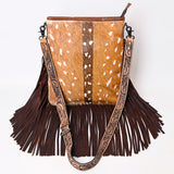 American Darling Messenger Hand Tooled Hair On Genuine Leather Western Women Bag Handbag Purse | Cute