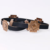 Full Grain Genuine American Leather Belt Men and Women Bling