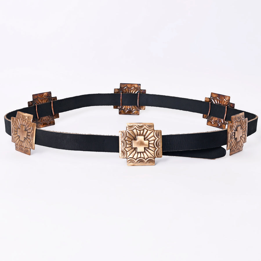 American Darling Full Grain Genuine Leather Belt Womens Western with Removable Buckle Hunter Green Small