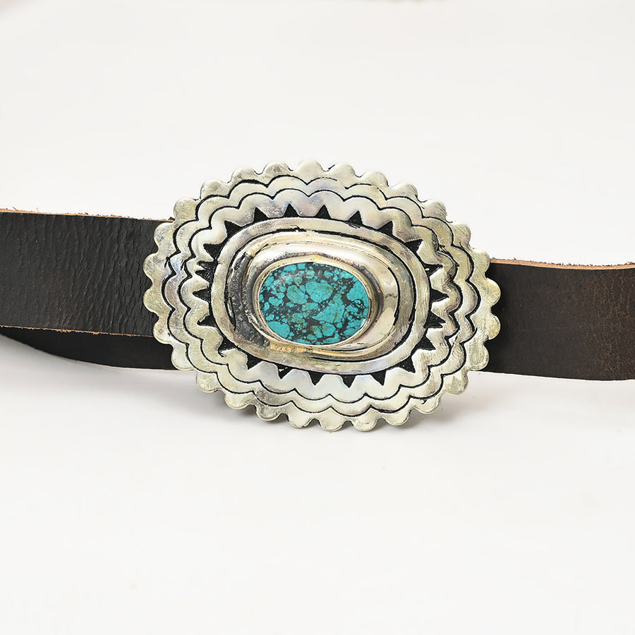 American Darling Full Grain Genuine Leather Belt Womens Western with Removable Buckle Hunter Green Small