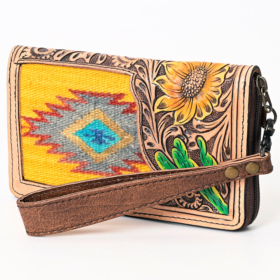 American Darling Western Organizer Bag Hand Tooled Leather Saddle Blanket - Uhorse