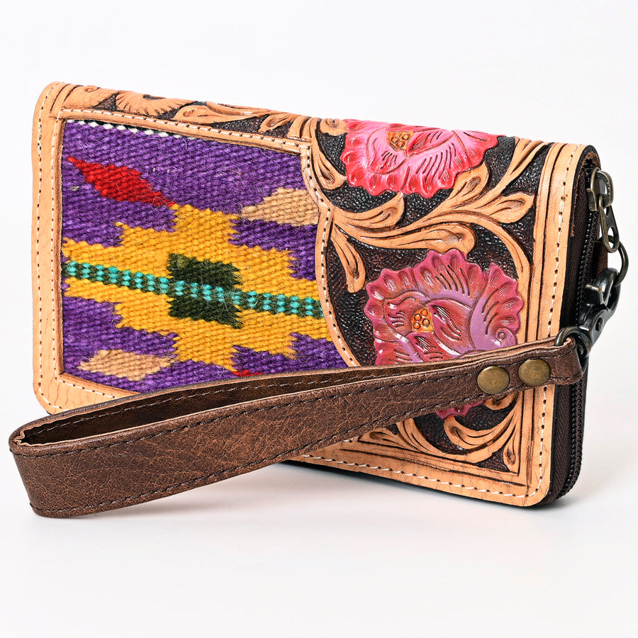 American Darling Western Organizer Bag Hand Tooled Leather Saddle Blanket - Uhorse