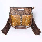 American Darling ADBGS146A Clutch Hand Tooled Hair On Genuine Leather Women Bag Western Handbag Purse