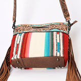 American Darling Clutch Hand Tooled Saddle Blanket Fabric Genuine Leather Western Women Bag Handbag Purse | Purses for Cute