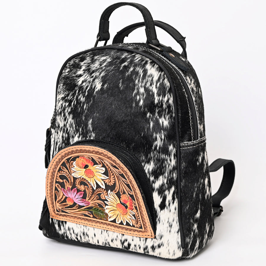 American Darling Backpack Hand Tooled Hair on Genuine Leather Western Women Bag | for Laptop School Purse Travel - Uhorse