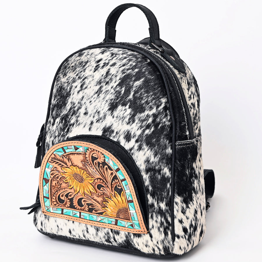 American Darling Backpack Hand Tooled Hair on Genuine Leather Western Women Bag | for Laptop School Purse Travel - Uhorse