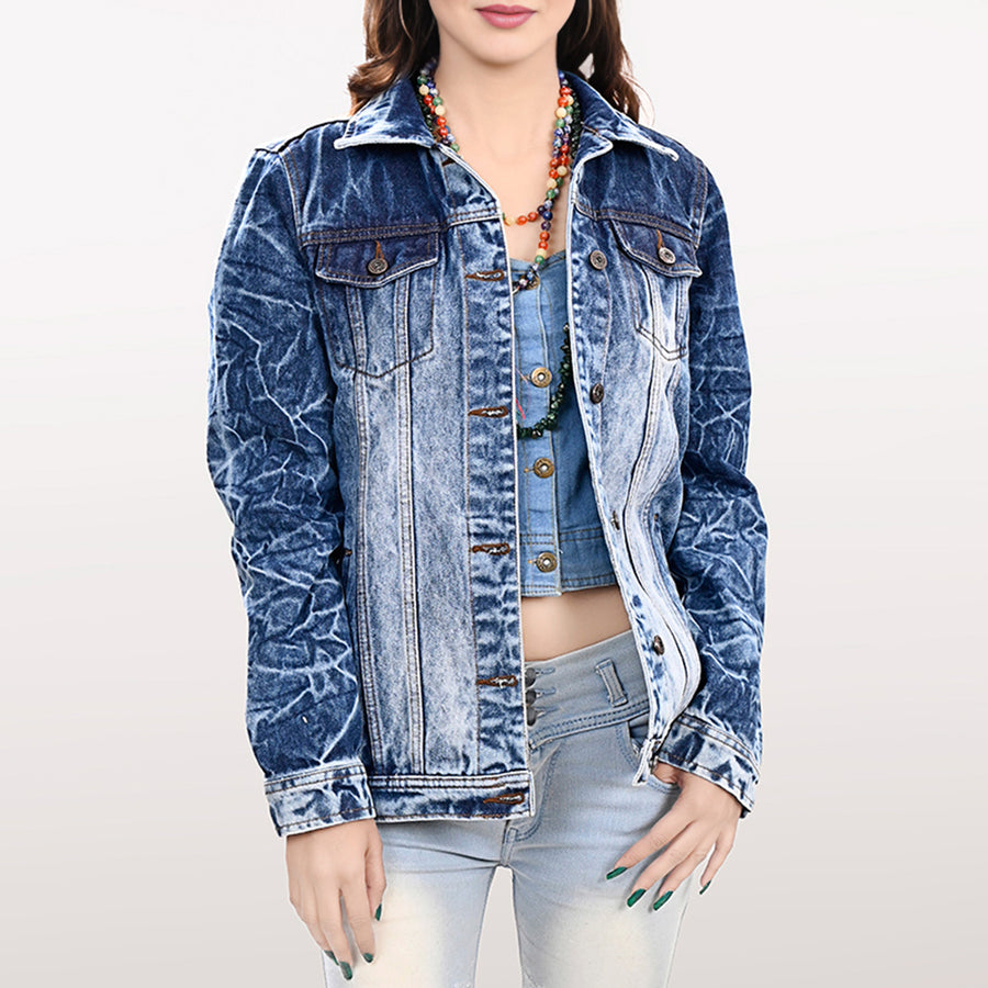 American Darling Genuine leather Hand tooled carved Women 100% cotton Denim jacket dress ladies girl | Shirt for