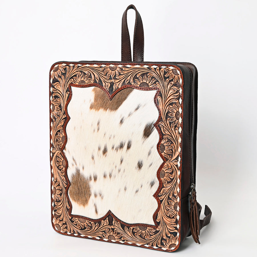 American Darling Backpack Hand Tooled Hair On Genuine Leather Western Women Bag | for Laptop School Purse Travel - Uhorse