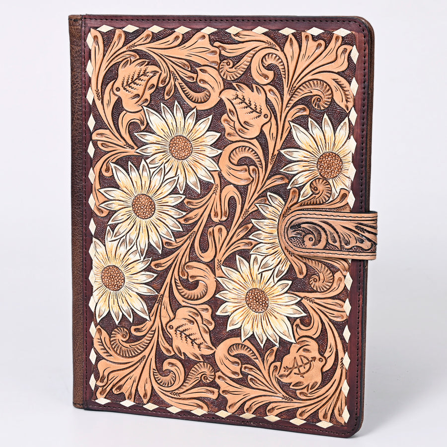 American Darling Hand-Tooled Floral Genuine Leather Western Portfolio Bag - Uhorse