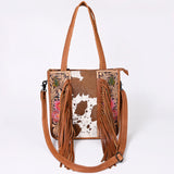 American Darling Tote Hand Tooled Hair-On Genuine Leather women bag western handbag purse