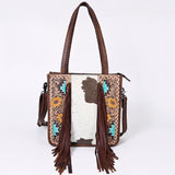 American Darling Tote Hand Tooled Hair-On Genuine Leather women bag western handbag purse