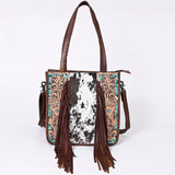 American Darling Tote Hand Tooled Hair-On Genuine Leather women bag western handbag purse