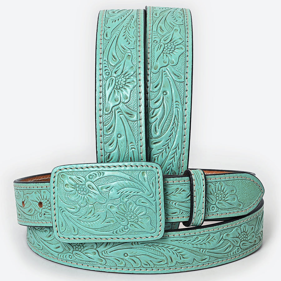 Beautifully Hand Tooled Genuine American Leather Belt Men and Women - Uhorse